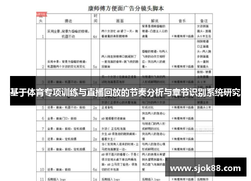基于体育专项训练与直播回放的节奏分析与章节识别系统研究