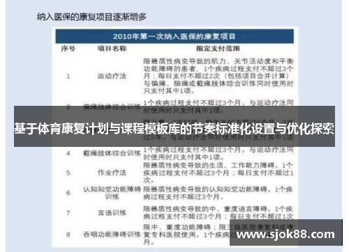 基于体育康复计划与课程模板库的节奏标准化设置与优化探索